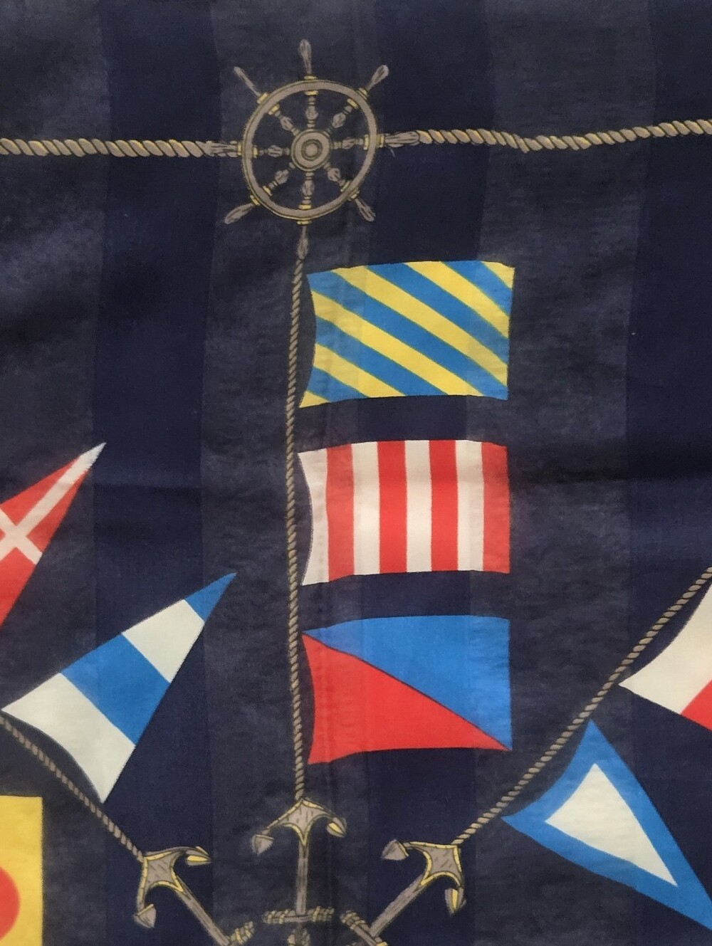 Vtg Silk Square Maritime/Nautical Theme Scarf, 30", Cruise, Travel, Vacation - Picture 11 of 12